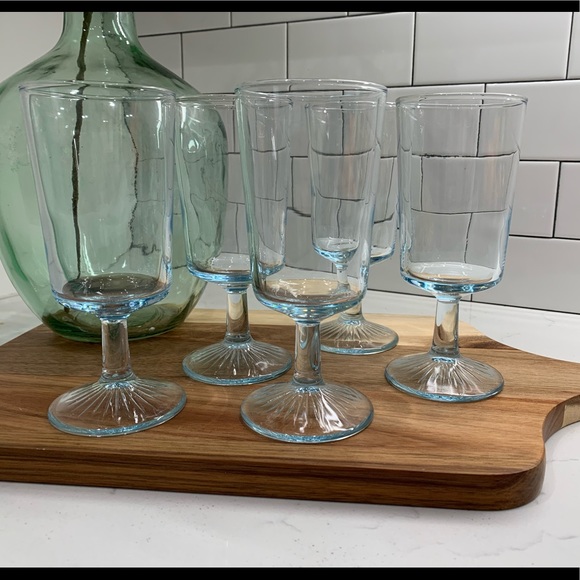 Vintage Dining Vintage Sapphire Blue Stemware Duz Detergent Glasses